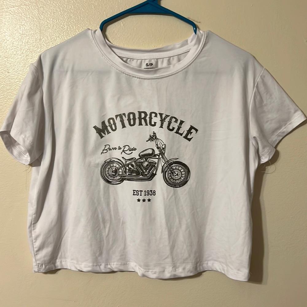 Bluenotes Crop Top with Motorcycle Logo Size Small